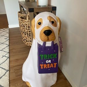 Plastic golden retriever Home Depot Halloween decoration